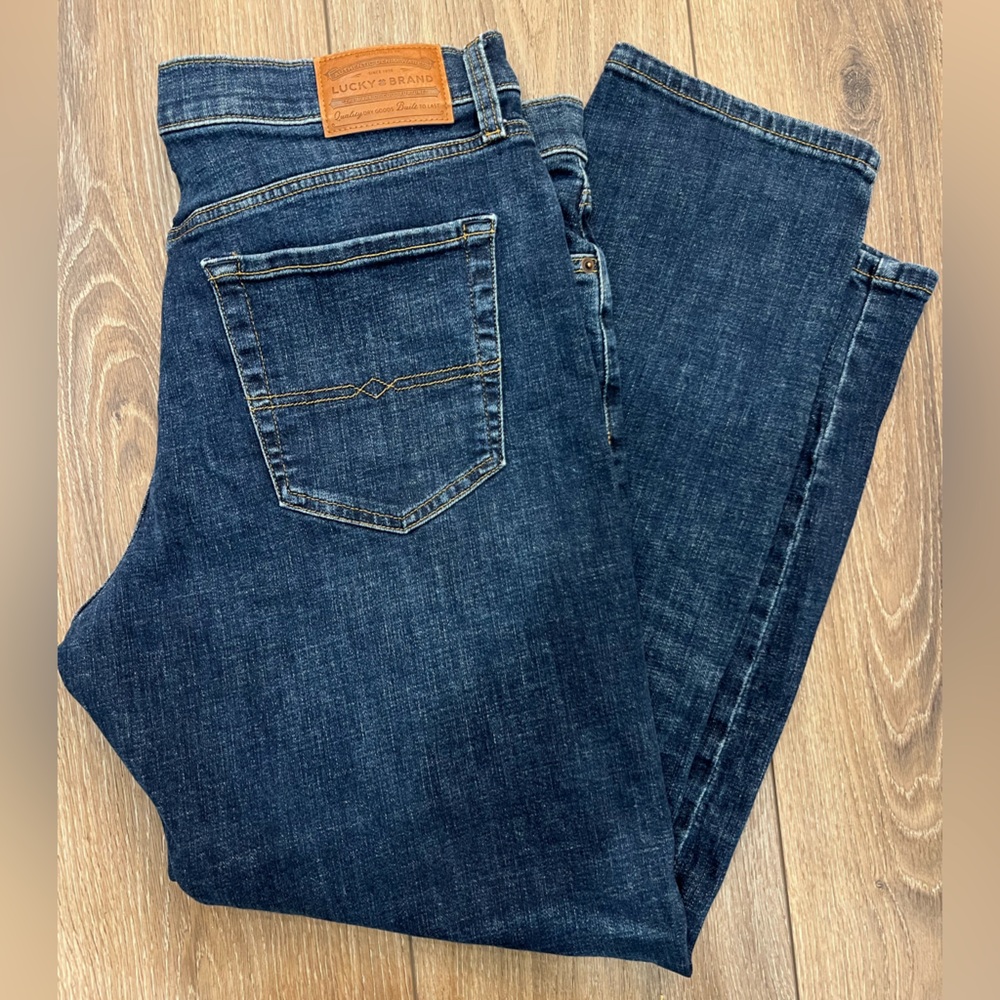 Lucky Brand Dark Indigo 121 Slim Straight Jeans 36x30